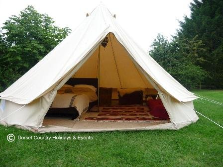 Bell tent glamping at Dorset Country Holidays